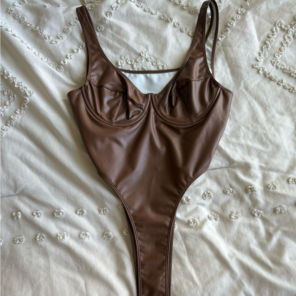 Faux Leather Bodysuit